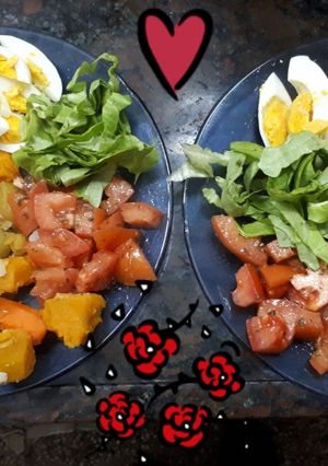 Una foto de Verduras con ensalada
