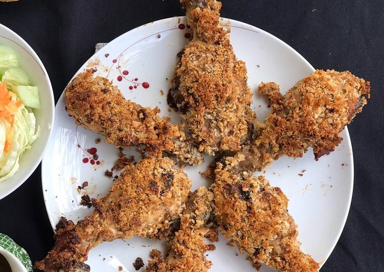 Resep Oven Fried Chicken (Ayam Panggang Oven tampil mirip Ayam Goreng) yang Enak Banget