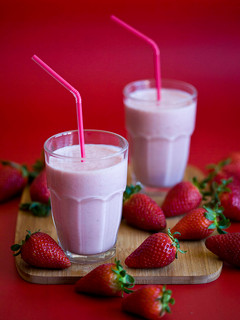 Una foto de Batido de fresas
