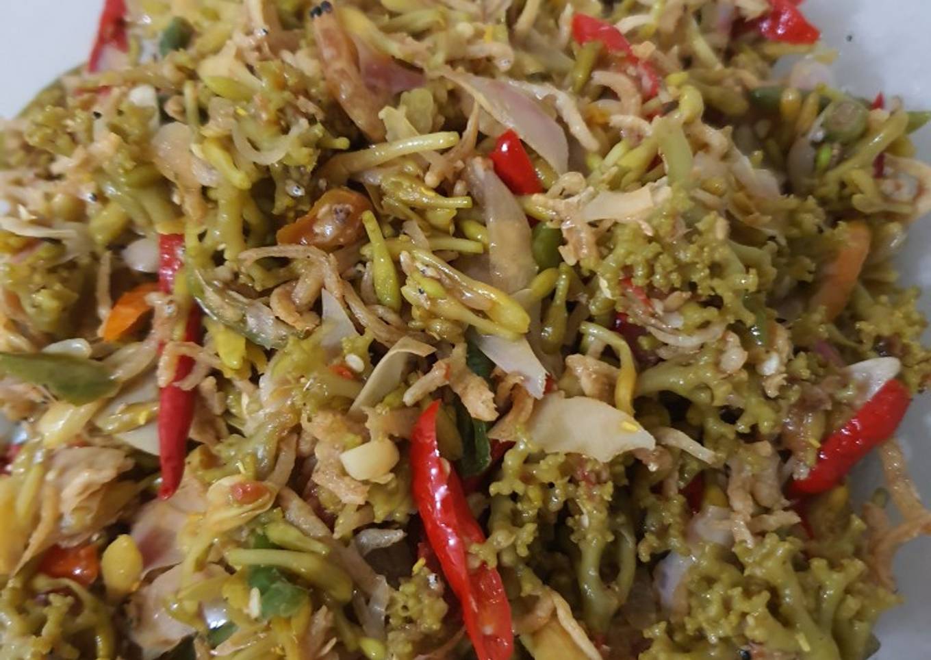 Tumis Bunga Pepaya Teri Kecombrang