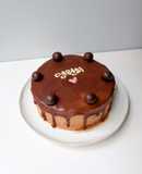 Dark Chocolate Drip Cake Korean Style with Chocolate Ganache Filling