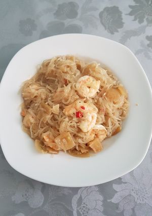 Garnéla édes szója szósszal recept fotója