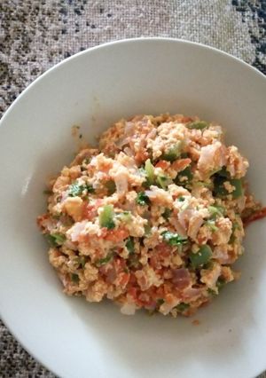 A picture of Tomato scrambled eggs #festiveseasondish-Nairobi.