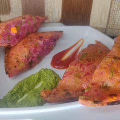 A picture of Vegetable Semolina Sandwich/ Rava Sandwich.