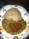 Eba with okro