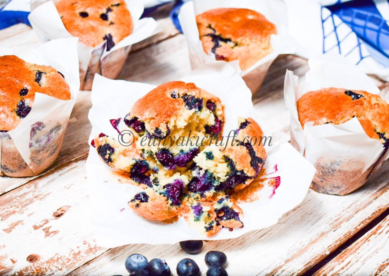 Tasty Homemade Blueberry Muffins. #SterlingCakes