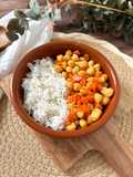 Garbanzos con zanahoria y toque de aceite de pollo