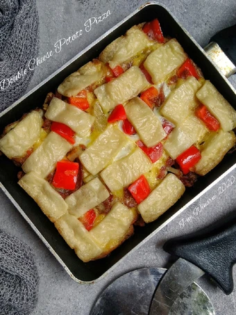 Langkah Mudah untuk Menyiapkan Resep DOUBLE CHEESE POTATO PIZZA #BandungRecook3_GiacintaPermana yang Uenak Anti Ribet, Bikin Ngiler