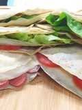 Pañuelitos de panqueque primaverales. Receta APTA PICNIC