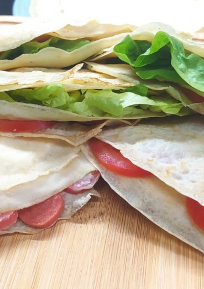 Una foto de Pañuelitos de panqueque primaverales. Receta APTA PICNIC