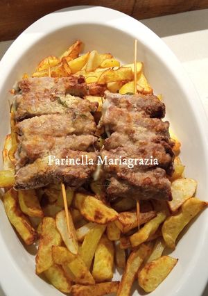 A picture of Veal Rolls with Air Fryer French Fries 👩‍🍳❤️.