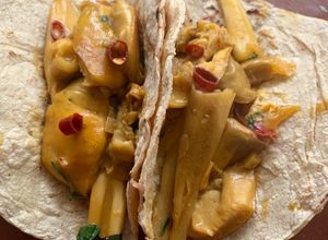 Una foto de Tacos de hongos del campo