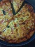 Pizza de albahaca mozzarella y jamón 🍕♥️