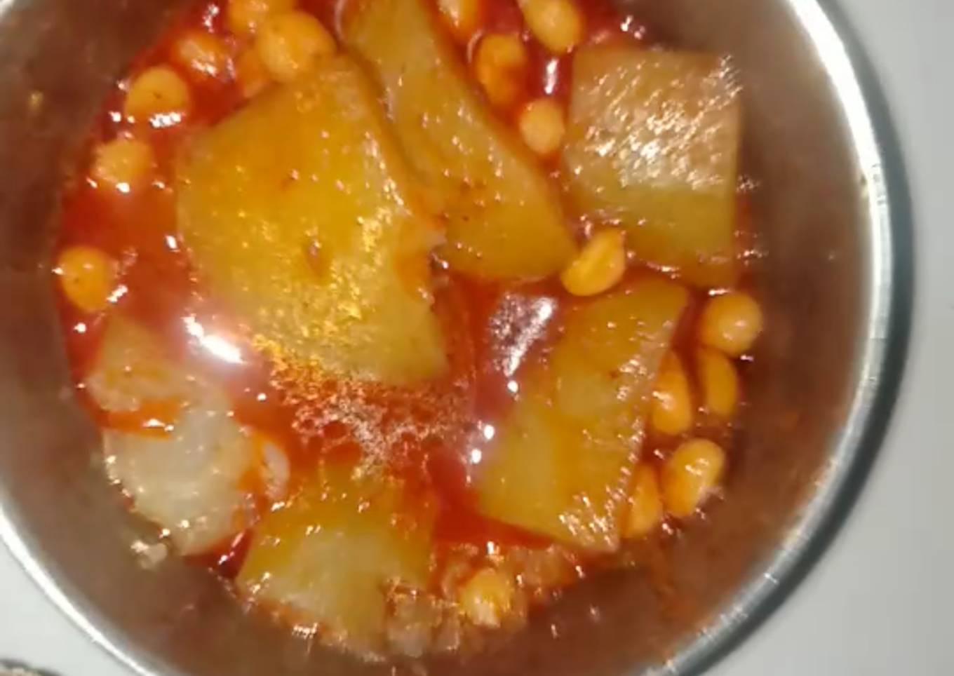 Dudhi + chana dal sabzi