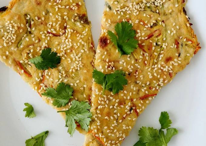 Baked Scallion Veggie Pancake