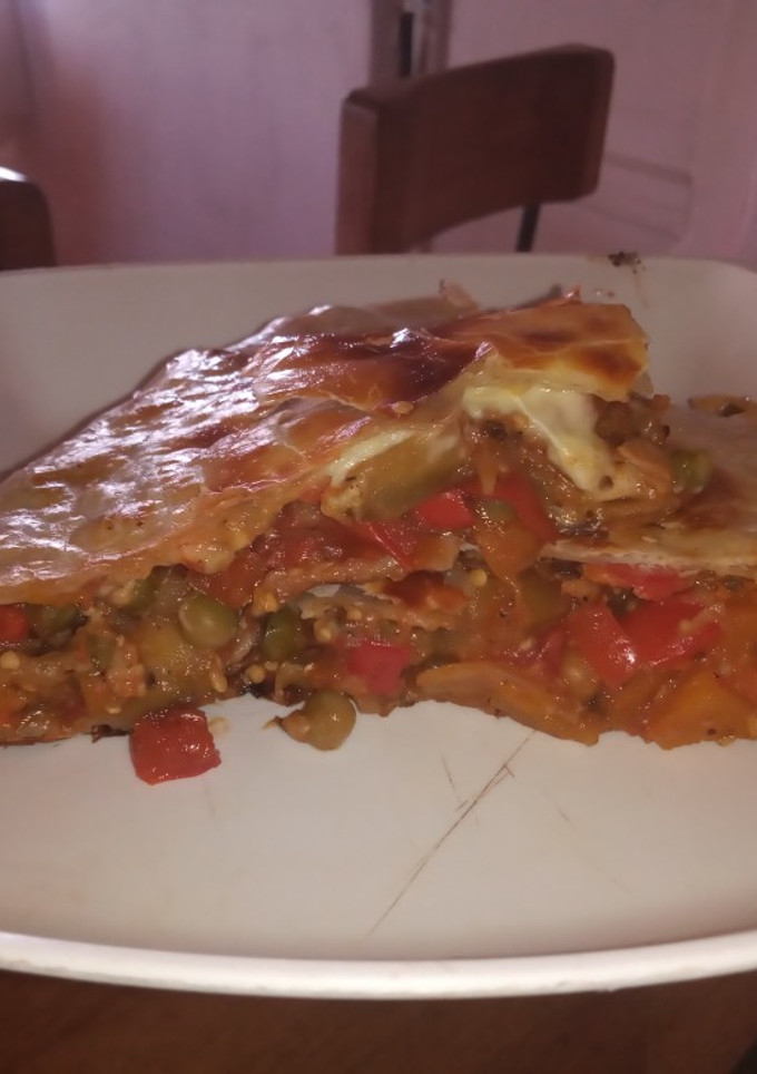 Una foto de Tarta de verduras y queso