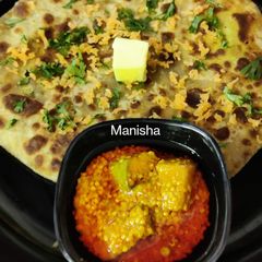 A picture of Stuffed Pearl & Finger Millet Paratha.