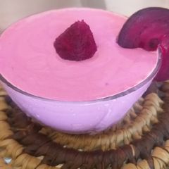A picture of Beetroot pink mayonnaise.