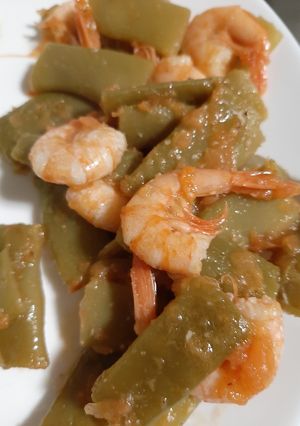 Una foto de Judías verdes con gambas