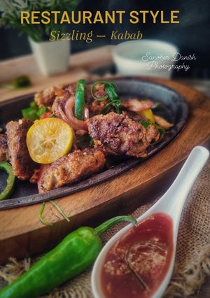 A picture of Restaurant Style Sizzling Kabab.