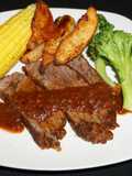 Beef brisket with homemade barbecue sauce