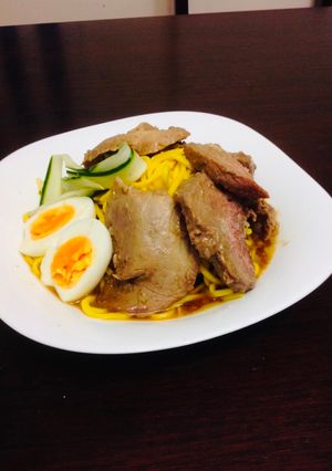 Una foto de Char Siu Ramen refrigerado 🇺🇾🇯🇵冷やしチャーシュー麺 Sabor verano