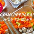 Preparación de comida de pollo y verduras cocidas Fácil de hacer