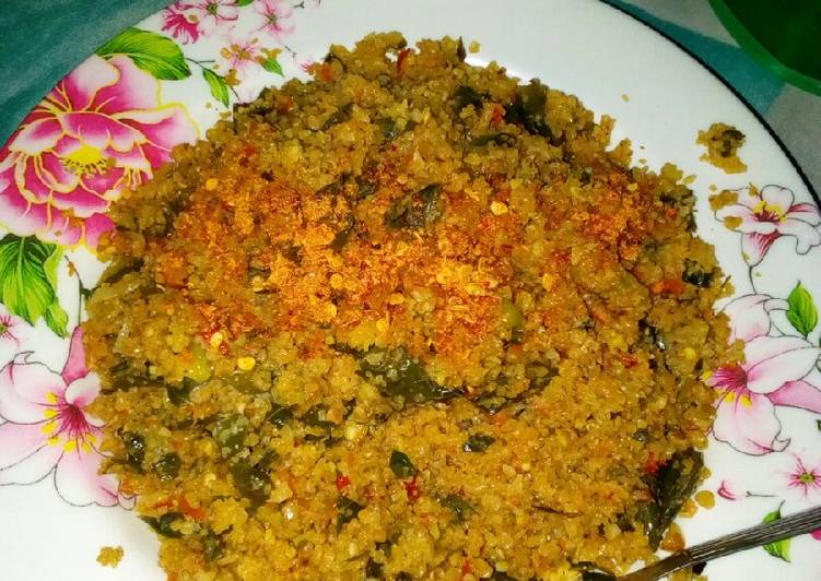 Steps to Make Tasty Steam Rice and moringa leaves | Simple Recipe For Two