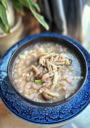 Hình của món Nui Lứt Nấu Nấm Và Thịt Băm.