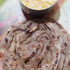 A picture of Laccha Parantha with wheat flour.