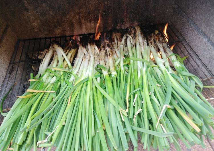 Calçots a la parrilla, fácil, fácil¡¡