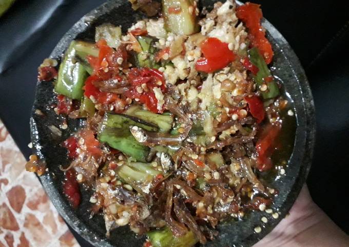 Sambel teri terong tempe