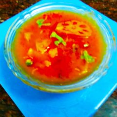 A picture of Lotus stem aloo sabji.