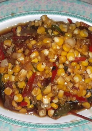 Foto resep Tumis ikan asin peda merah dengan jagung manis.