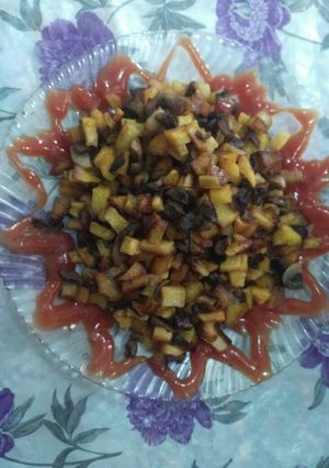 عکسی از دستور سیب زمینی و قارچ سوخاری😍💞