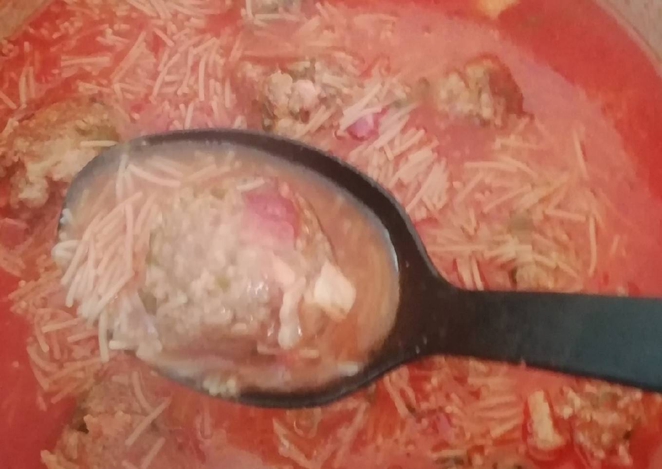 Fideos con albóndigas!!