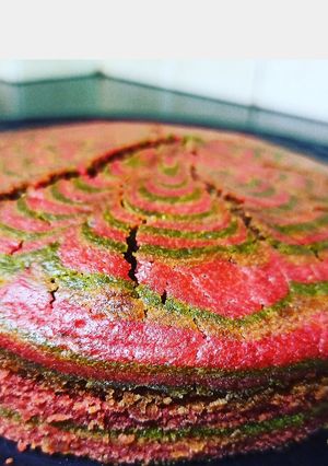 तिरंगा जेबरा केक (tiranga zebra cake recipe in Hindi) रेसिपी मुख्य फोटो