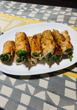 糯米椒豬肉捲 的食譜成品照片