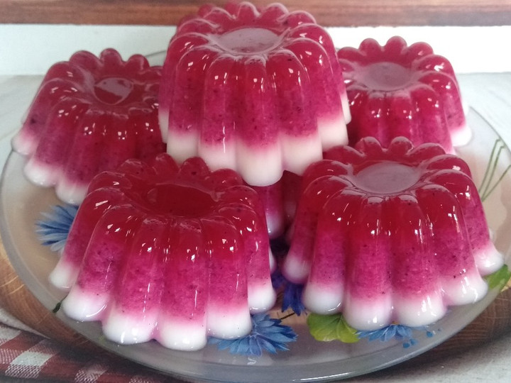 Langkah Mudah untuk Menyiapkan Puding Buah Naga Lapis Susu Untuk Pemula