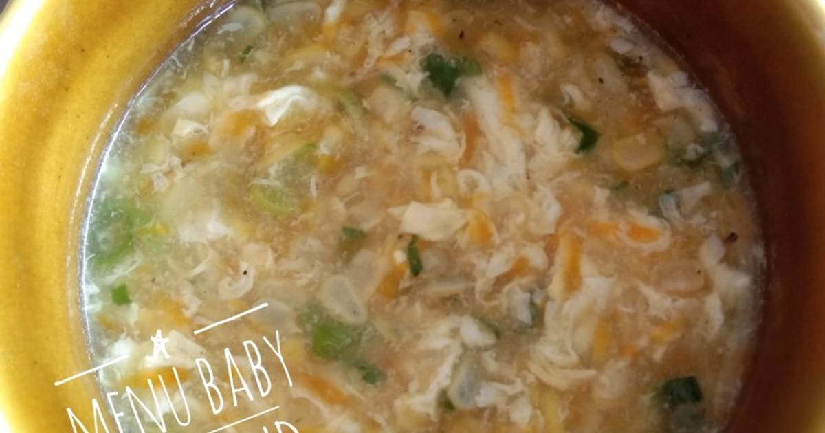 Resep Sup jagung telur (MPASI 11 bulan) oleh Mama reynand Cookpad