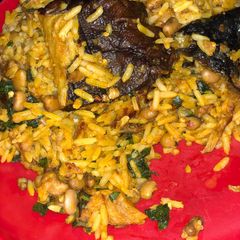A picture of Rice and beans jolof.