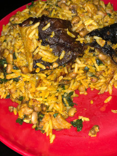 A picture of Rice and beans jolof.