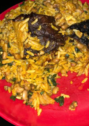 A picture of Rice and beans jolof.