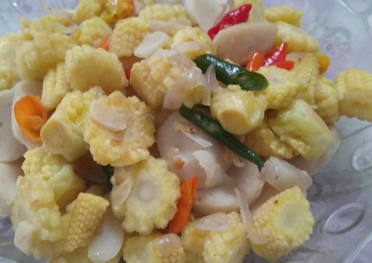 Bumbu Membuat 28. Tumis bakso ayam dan janten/jagung muda (menu buka puasa) Lezat