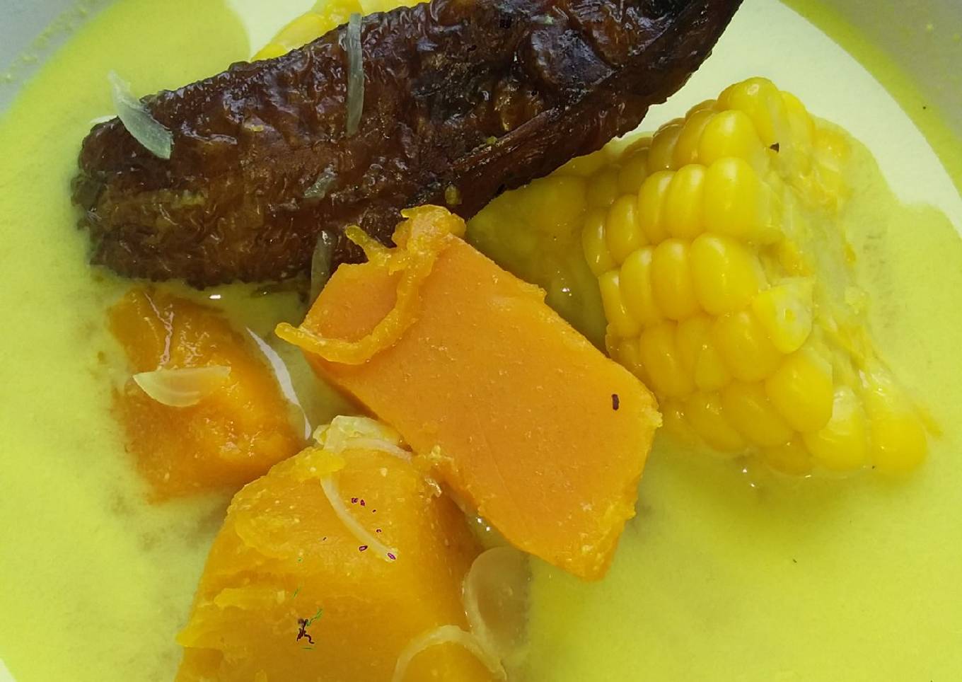 Sayur Santan Labu Ikan Salai Simple
