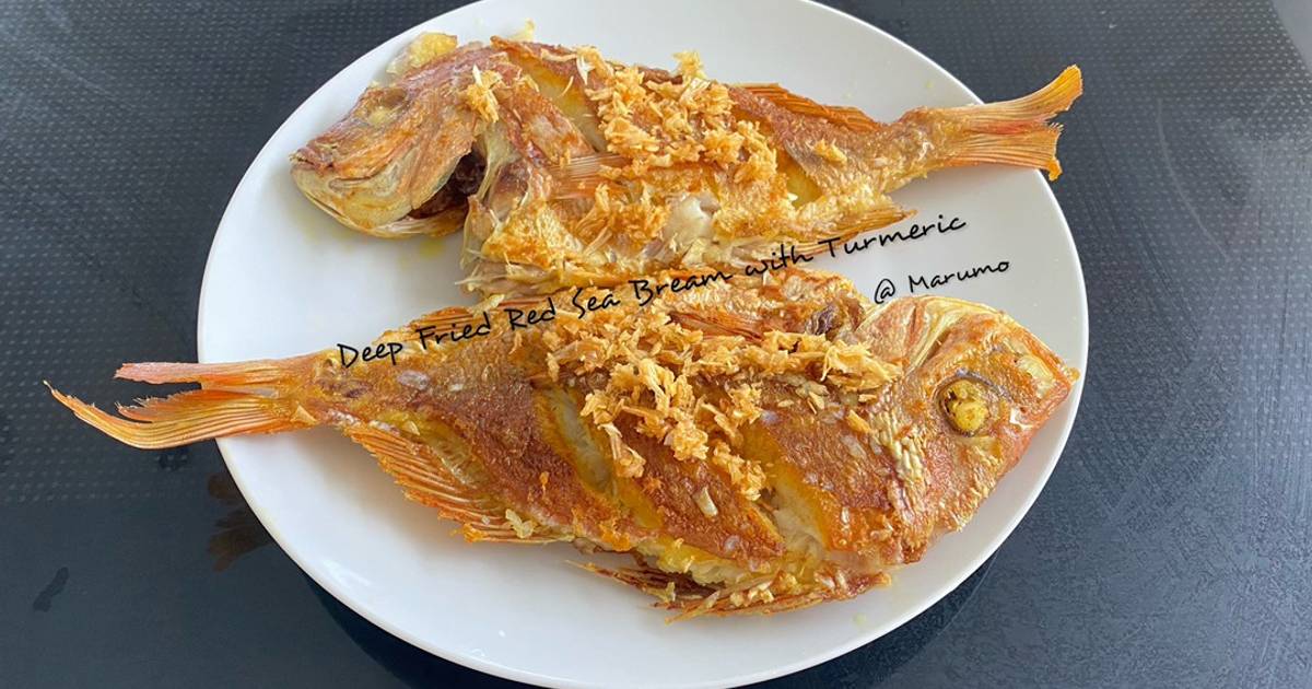 Deep Fried Red Sea Bream with Turmeric Recipe by Pakprawee Cookpad