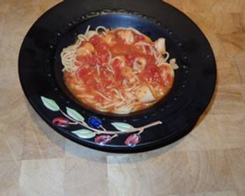 The New Way Serving Recipe Spaghetti with Spicy Scallop Marinara Sauce Restaurant Style