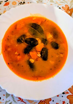 Lòbableves sonka főzõlèbõl, csipetkèvel recept fotója