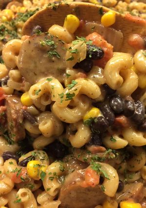A picture of Meaty Cheesy Mexican Pasta.