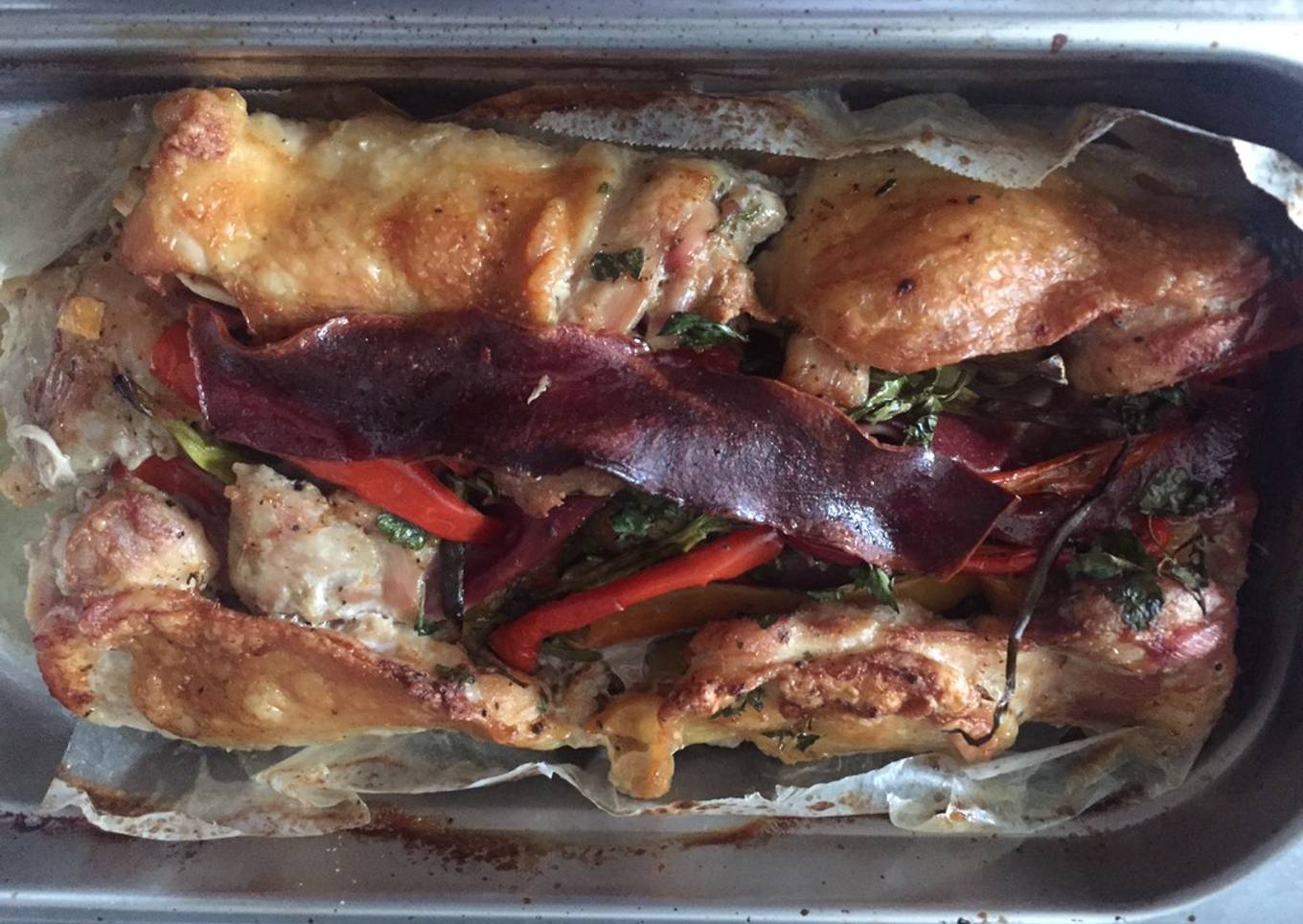Delicia rellena 🤤de Contramuslo de pollo deshuesado al horno (keto)